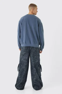 boohooMAN Oversized Extended Neck Washed Sweatshirt | UK| Hoodies & Sweatshirts