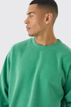 boohooMAN Oversized Extended Neck Washed Sweatshirt | UK| Hoodies & Sweatshirts