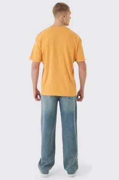 Oversized Extended Neck Washed Keep It Real Print T-Shirt | UK^boohooMAN Outlet