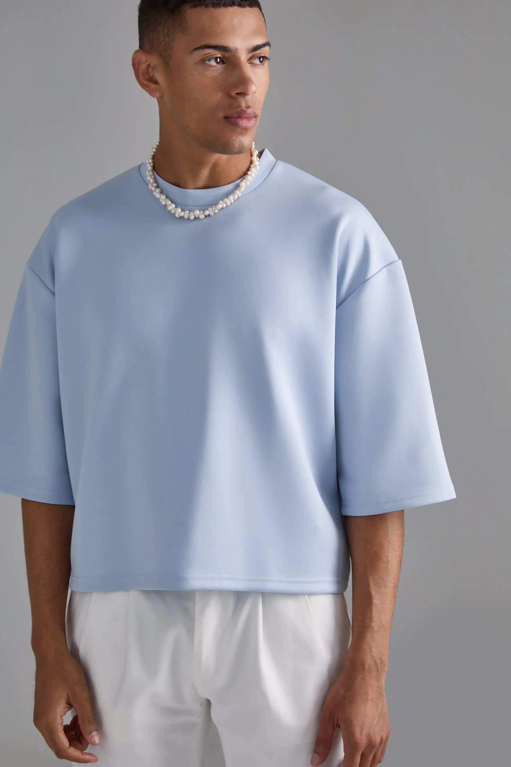 Oversized Extra Boxy Half Sleeve Scuba T-shirt | UK^boohooMAN Discount