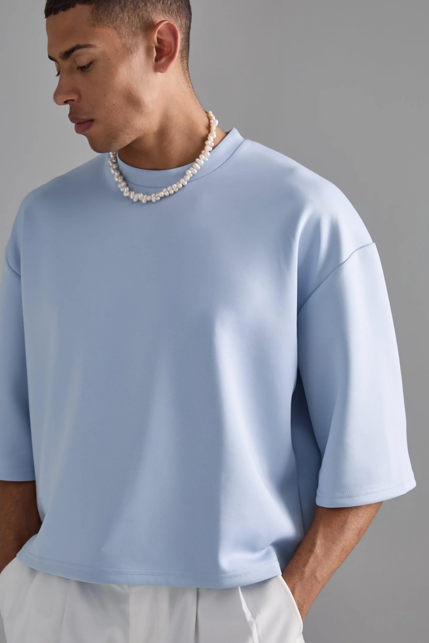 Oversized Extra Boxy Half Sleeve Scuba T-shirt | UK^boohooMAN Discount