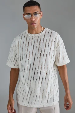 Oversized Extreme Distressed Textured T-shirt | UK^boohooMAN Outlet