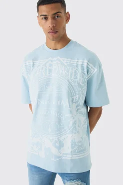 Oversized Faded Large Graphic T-shirt | UK^boohooMAN Sale