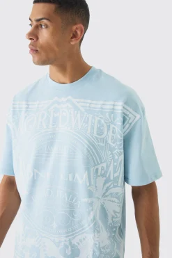 Oversized Faded Large Graphic T-shirt | UK^boohooMAN Sale