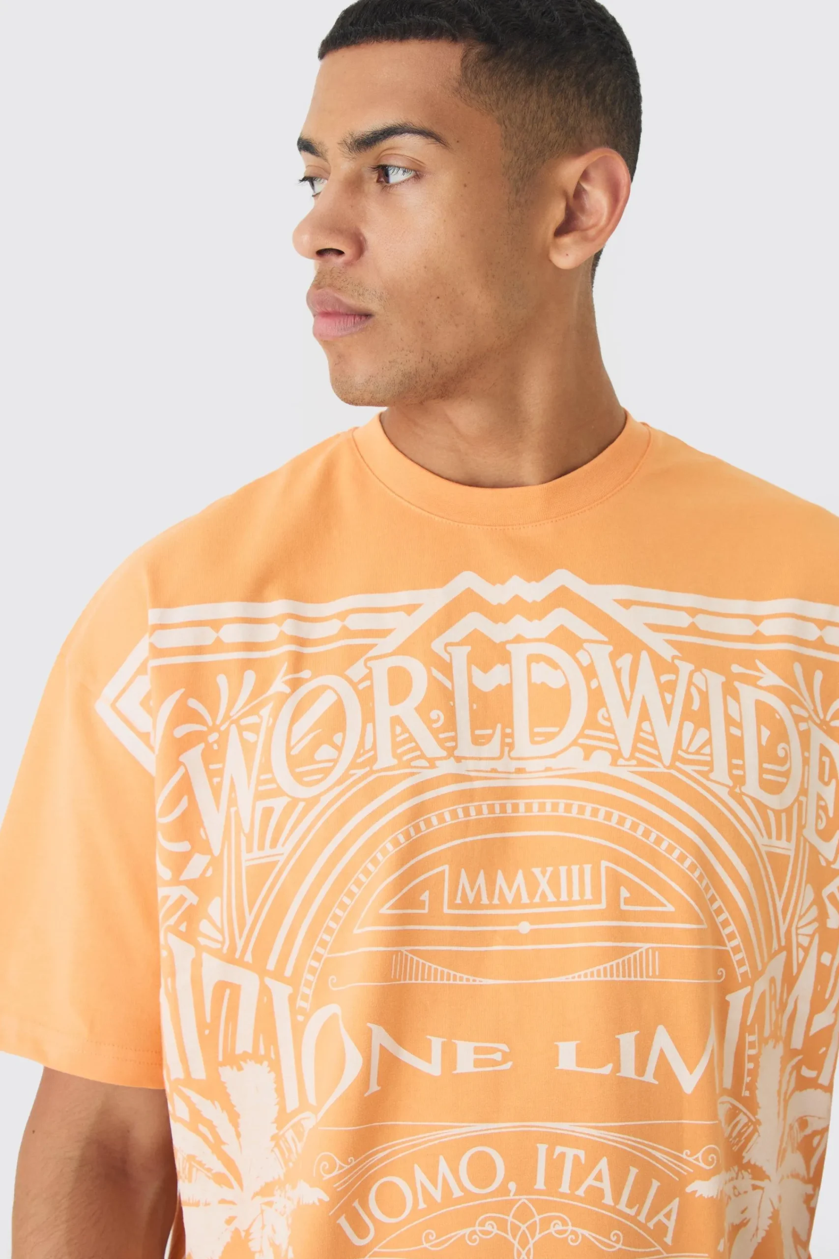 Oversized Faded Large Graphic T-shirt | UK^boohooMAN
