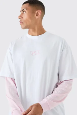Oversized Faux Layer Mesh T-shirt | UK^boohooMAN Online