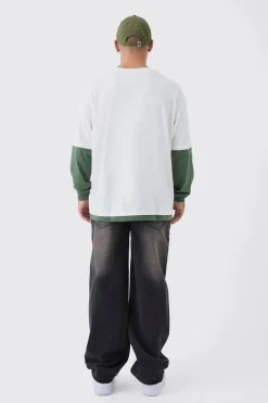 Oversized Faux Layer T-Shirt | UK^boohooMAN