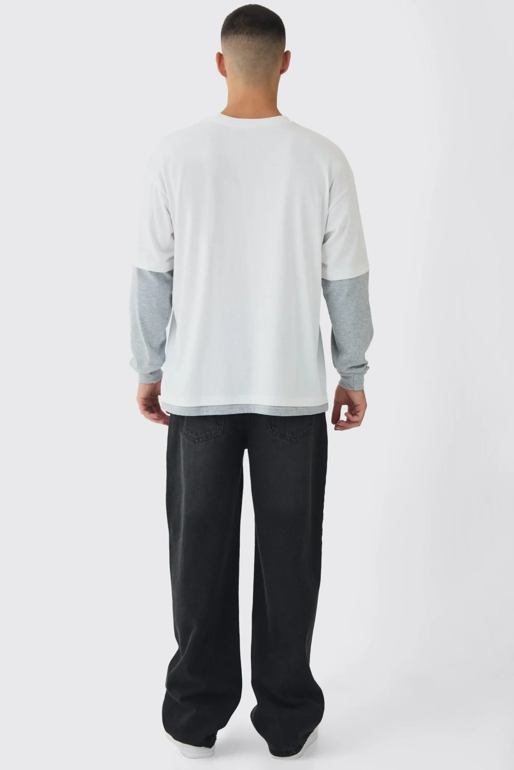 Oversized Faux Layer T-Shirt | UK^boohooMAN Outlet