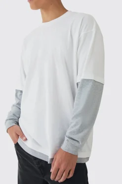 Oversized Faux Layer T-Shirt | UK^boohooMAN Outlet