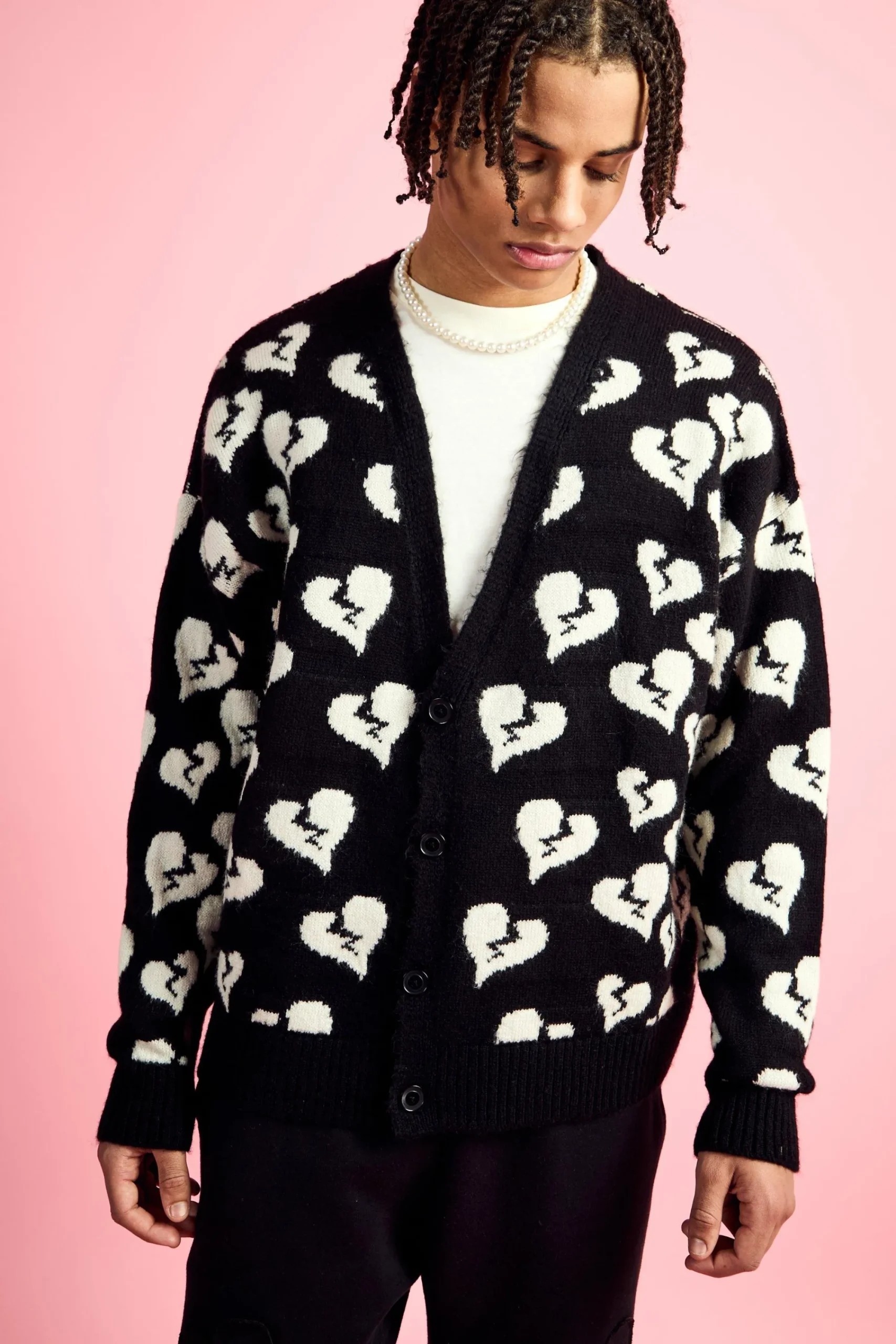 boohooMAN Oversized Fit Cardigan With All Over Print | UK| Knitwear