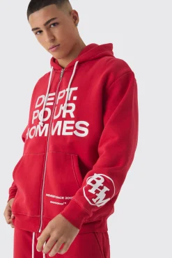 boohooMAN Oversized Fit Dept Homme Rope Drawcord Hooded Gusset Tracksuit | UK| Tracksuits