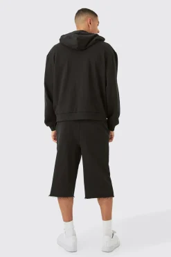 boohooMAN Oversized Fit Heavyweight Jersey Jort | UK| Shorts