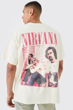 Oversized Fit Nirvana Wash License T-shirt | UK^boohooMAN Sale