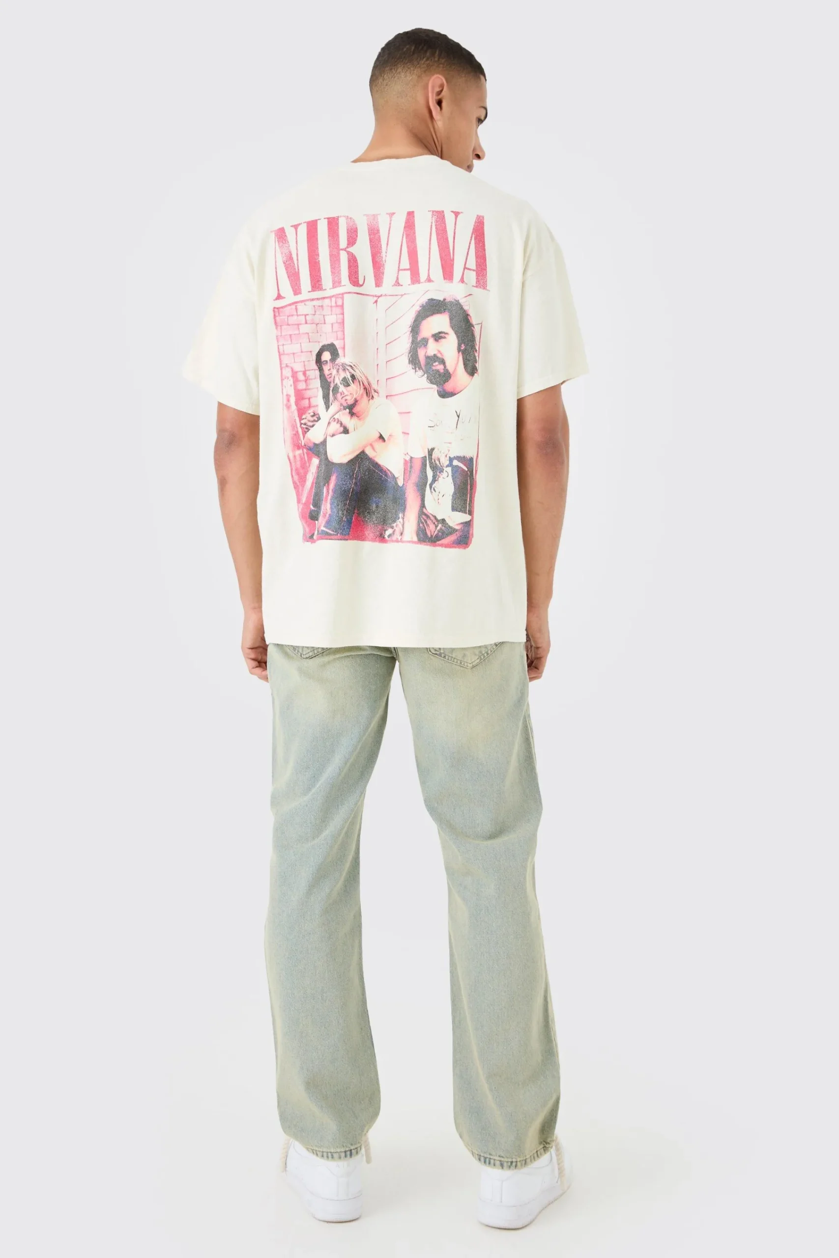 Oversized Fit Nirvana Wash License T-shirt | UK^boohooMAN Sale