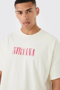 Oversized Fit Nirvana Wash License T-shirt | UK^boohooMAN Sale