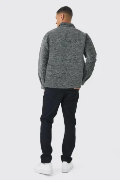 boohooMAN Oversized Fit Zip Through Textured Shirt | UK| Shirts