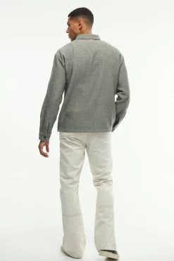 boohooMAN Oversized Fit Zip Through Herringbone Shirt | UK| Shirts