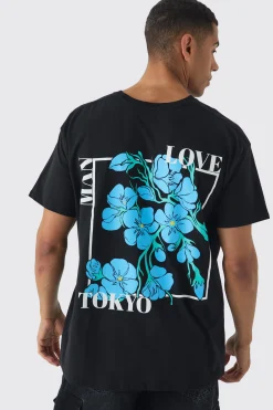Oversized Floral Back Print T-shirt | UK^boohooMAN Hot