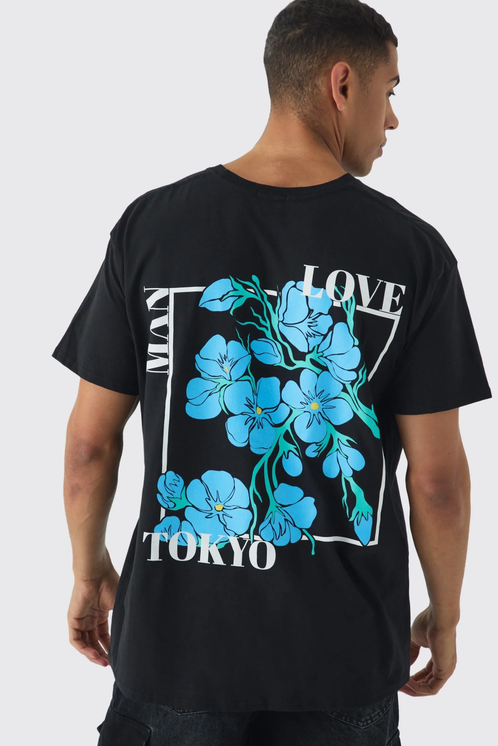 Oversized Floral Back Print T-shirt | UK^boohooMAN Hot