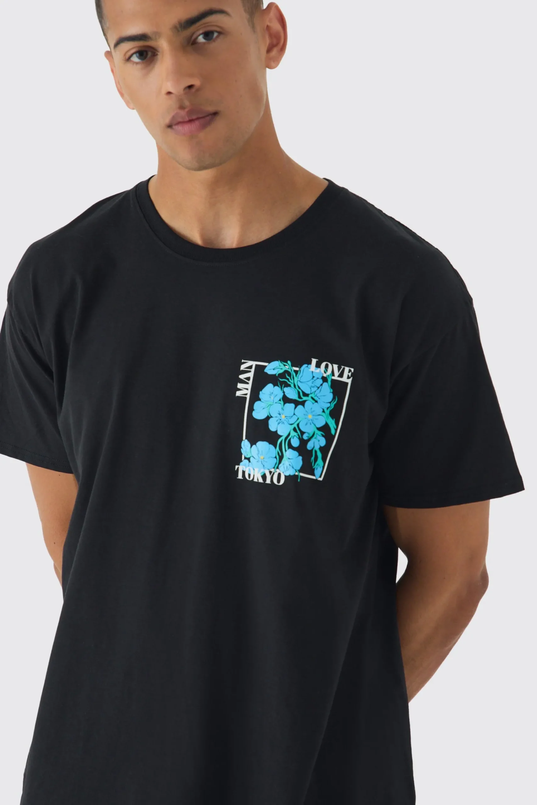 Oversized Floral Back Print T-shirt | UK^boohooMAN Hot