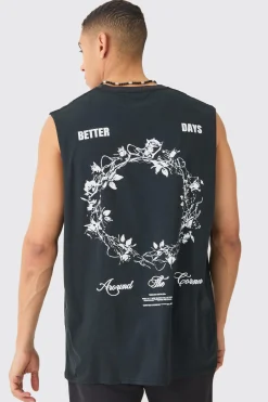 Oversized Floral Graphic Tank | UK^boohooMAN Sale