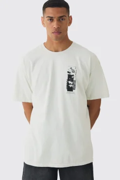 Oversized Floral Photo Back Print T-shirt | UK^boohooMAN Clearance