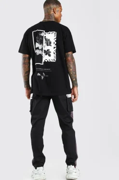 Oversized Floral Photo Back Print T-Shirt | UK^boohooMAN Clearance