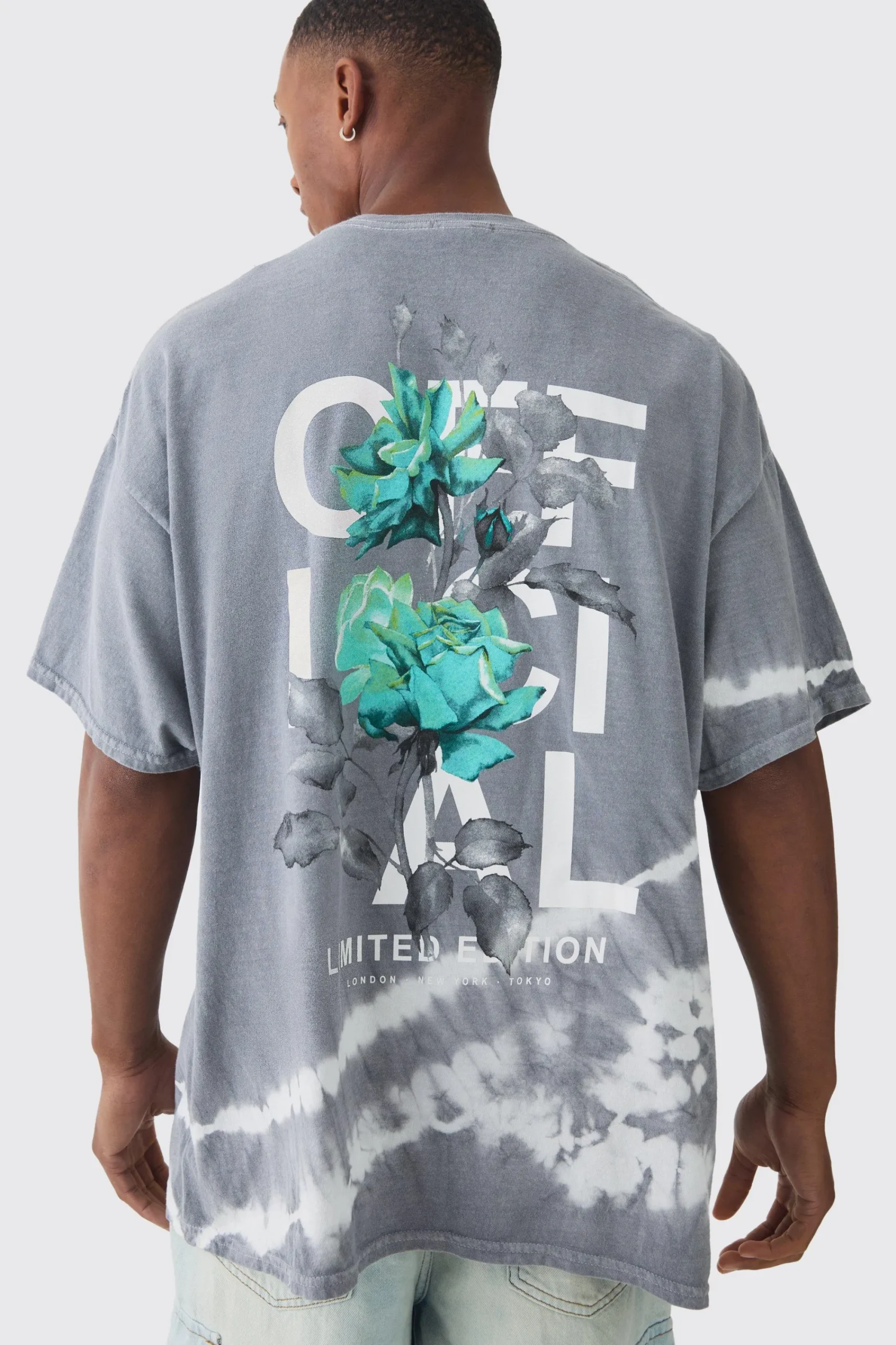 Oversized Floral Print Acid Wash T-shirt | UK^boohooMAN Discount