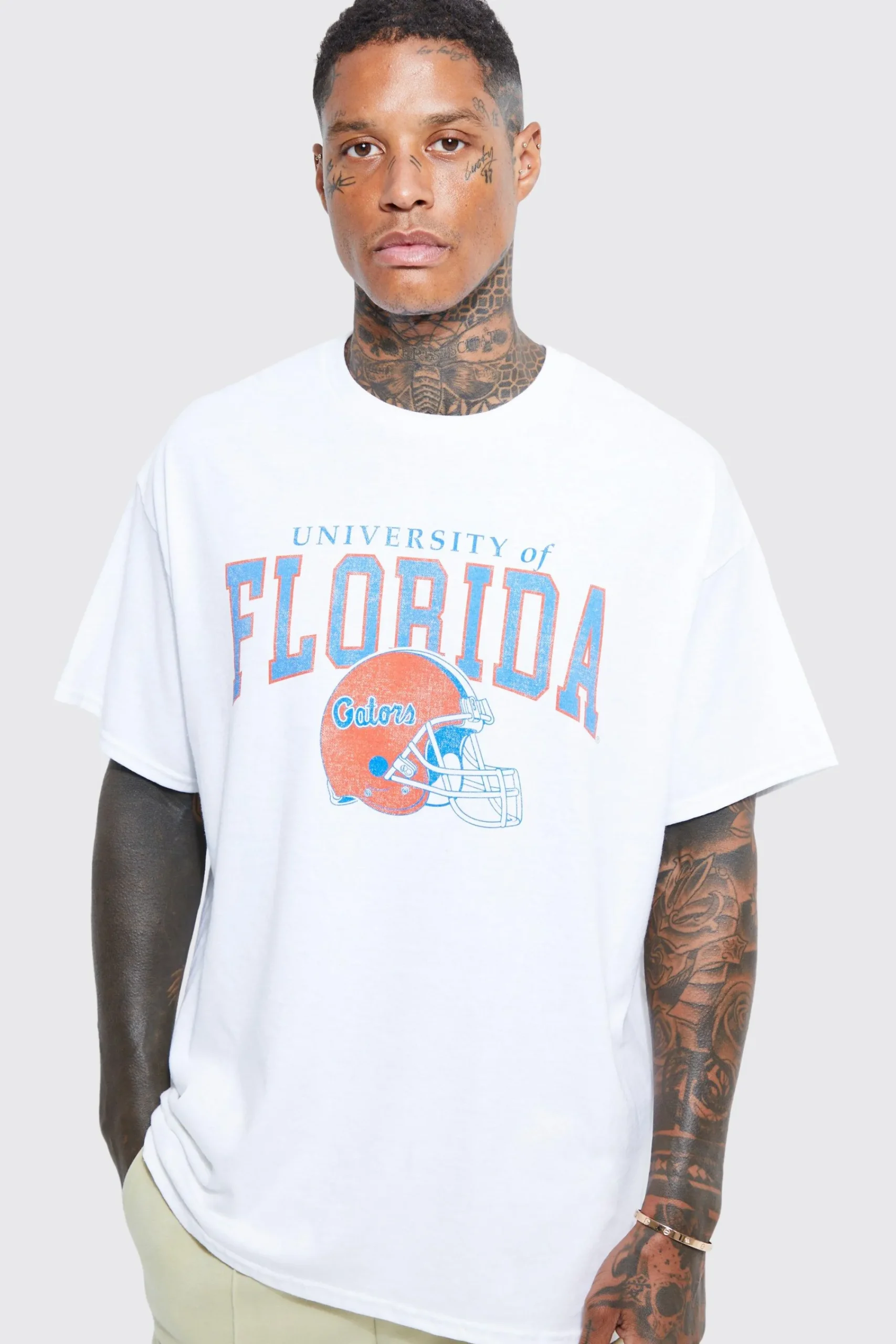 Oversized Florida License T-shirt | UK^boohooMAN Online