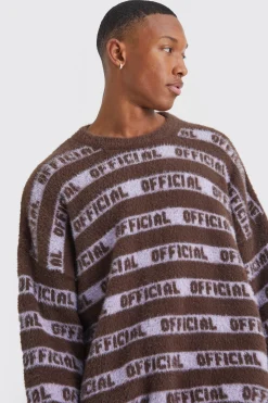 boohooMAN Oversized Fluffy Knitted Official Stripe Jumper | UK| Knitwear
