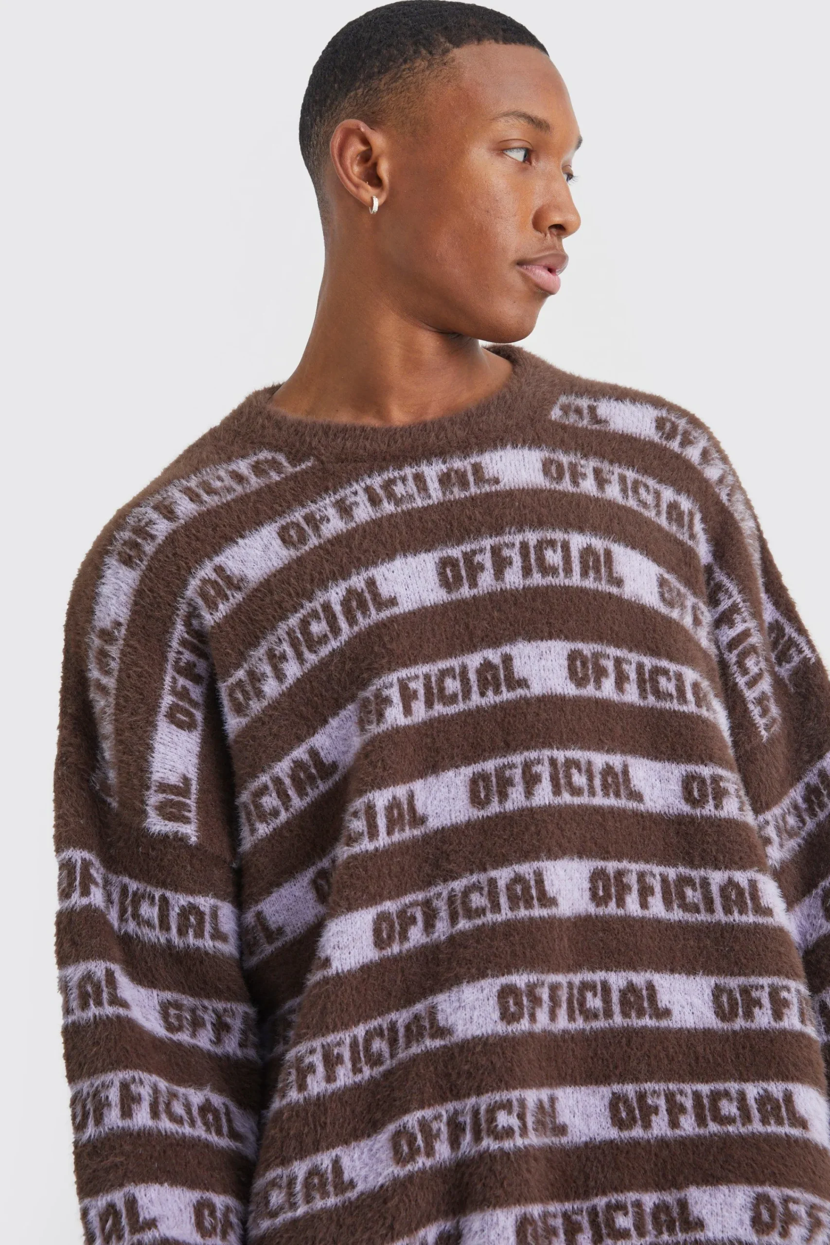 boohooMAN Oversized Fluffy Knitted Official Stripe Jumper | UK| Knitwear