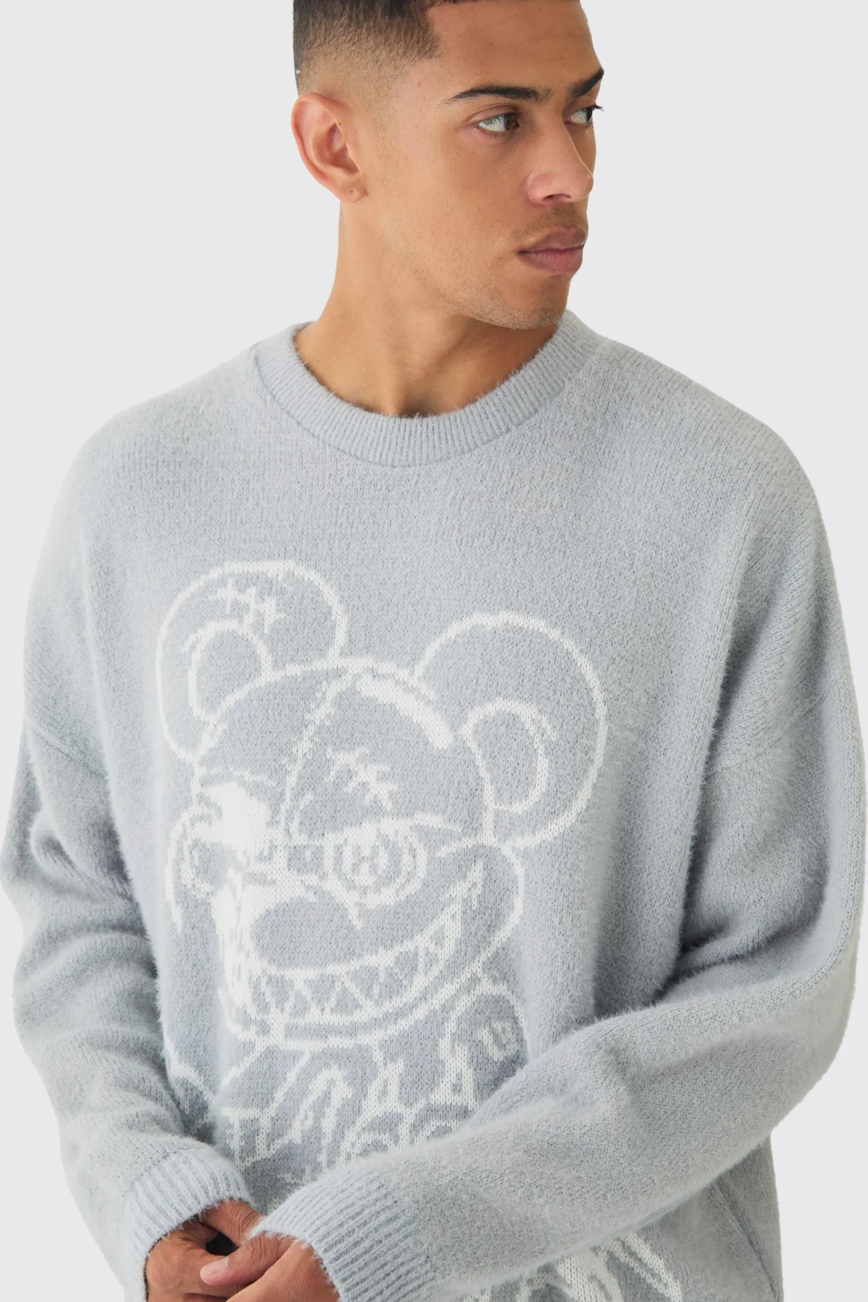 boohooMAN Oversized Fluffy Teddy Jumper In | UK| Knitwear