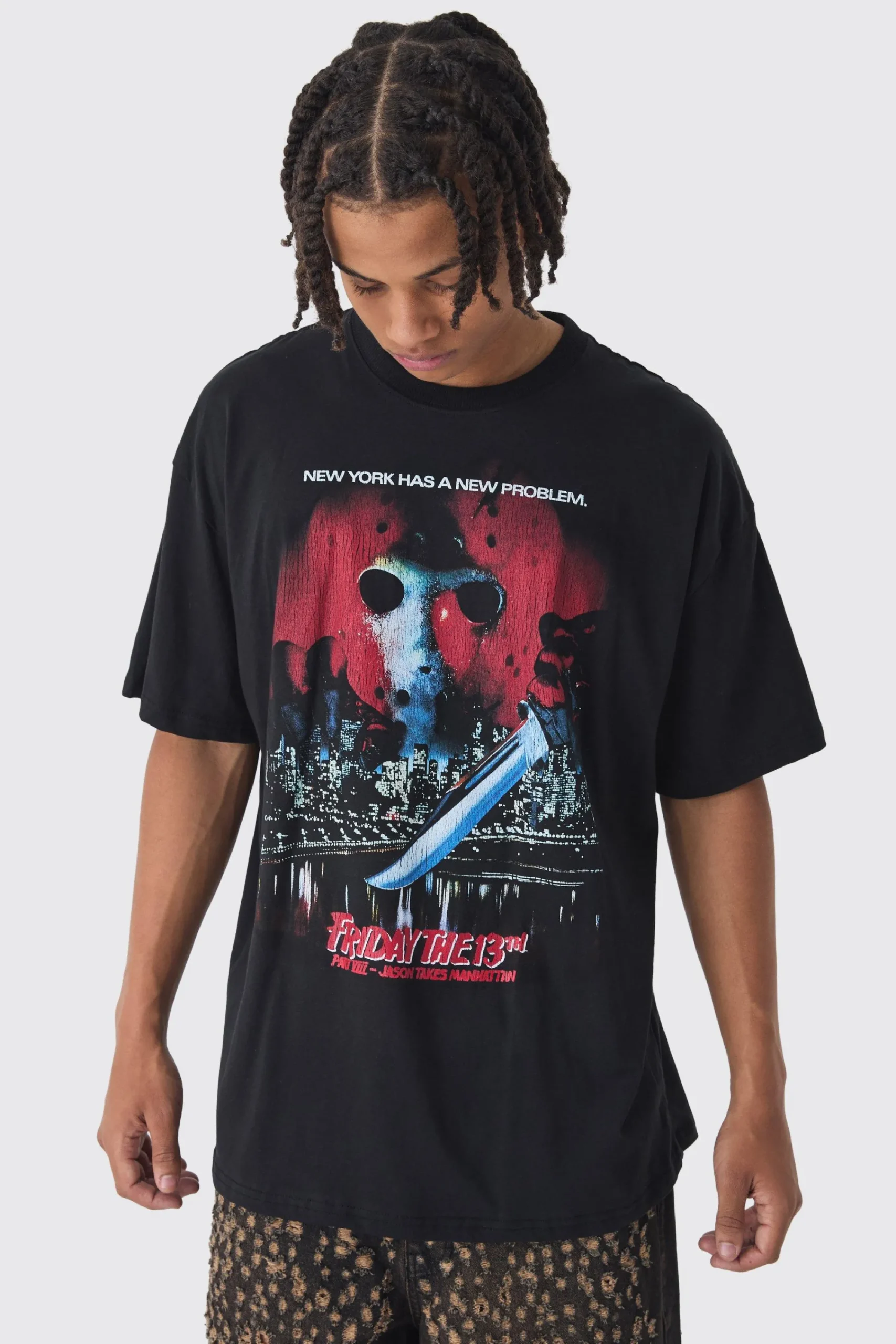 Oversized Friday 13th License Print T-Shirt | UK^boohooMAN Online