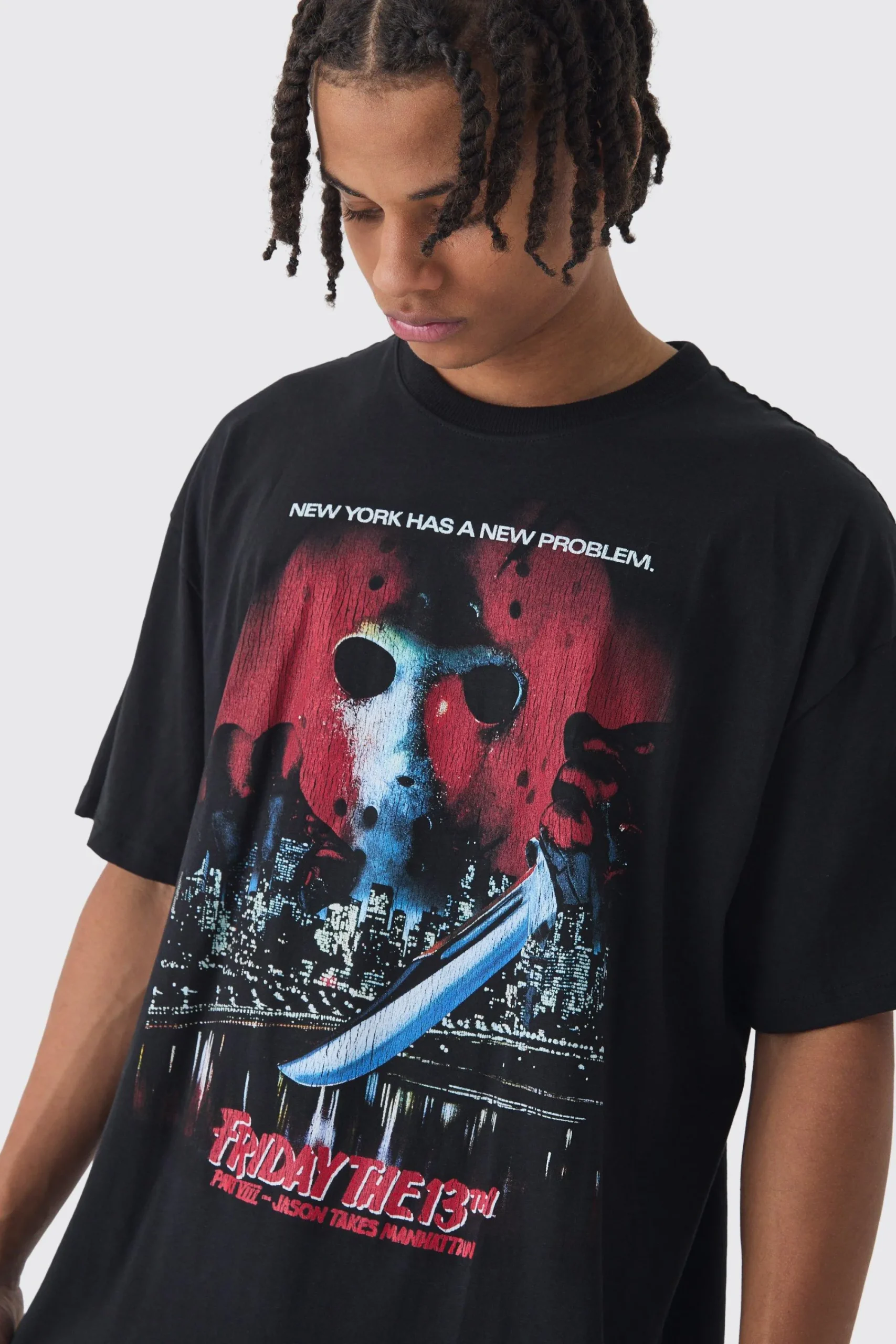 Oversized Friday 13th License Print T-Shirt | UK^boohooMAN Online