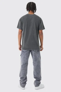 Oversized Friday 13th Wash License Print T-Shirt | UK^boohooMAN