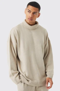 boohooMAN Oversized Funnel Neck Brushed Knit Jumper | UK| Knitwear