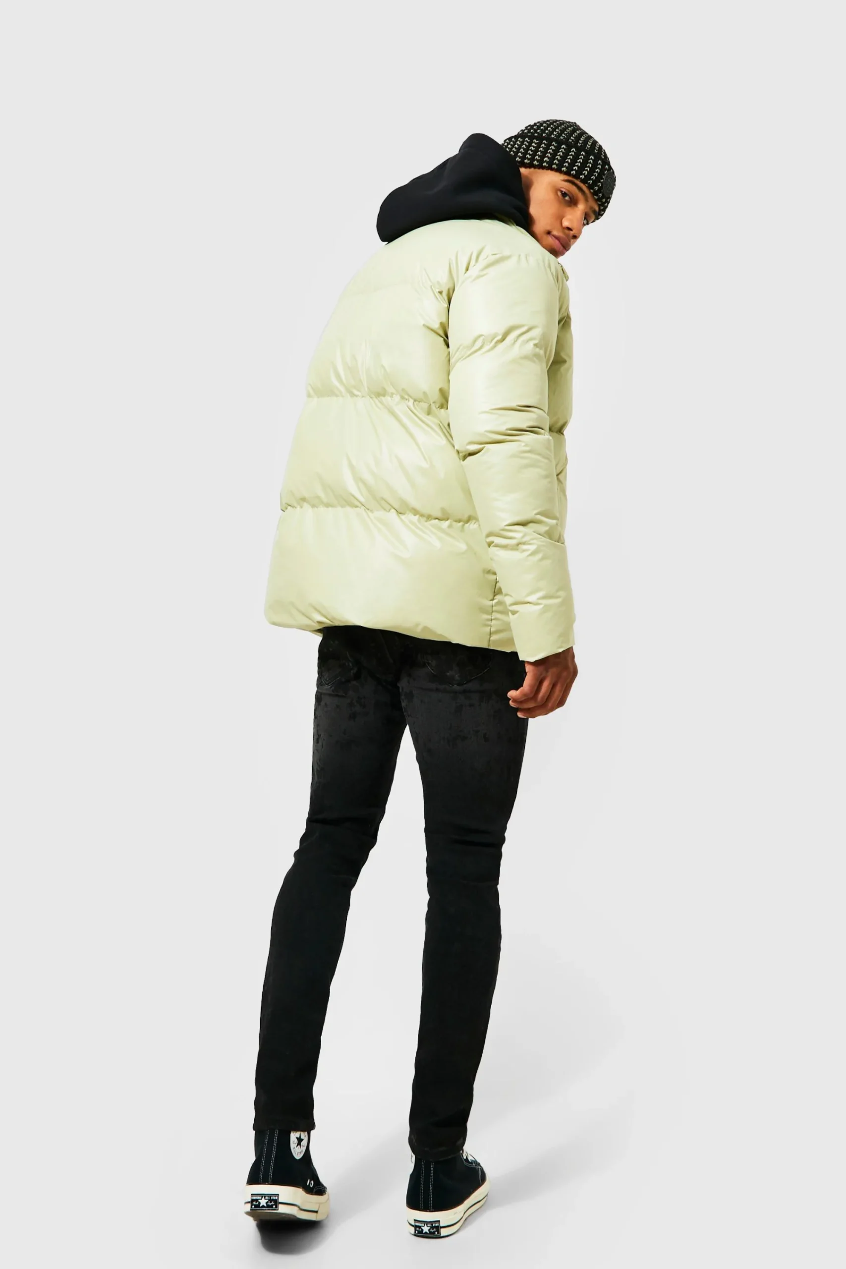 boohooMAN Oversized Funnel Neck Mid Puffer | UK| Coats & Jackets