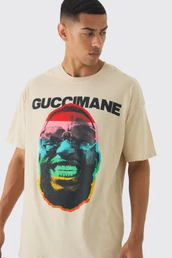 Oversized G Mane Face License Print Wash T-Shirt | UK^boohooMAN Online