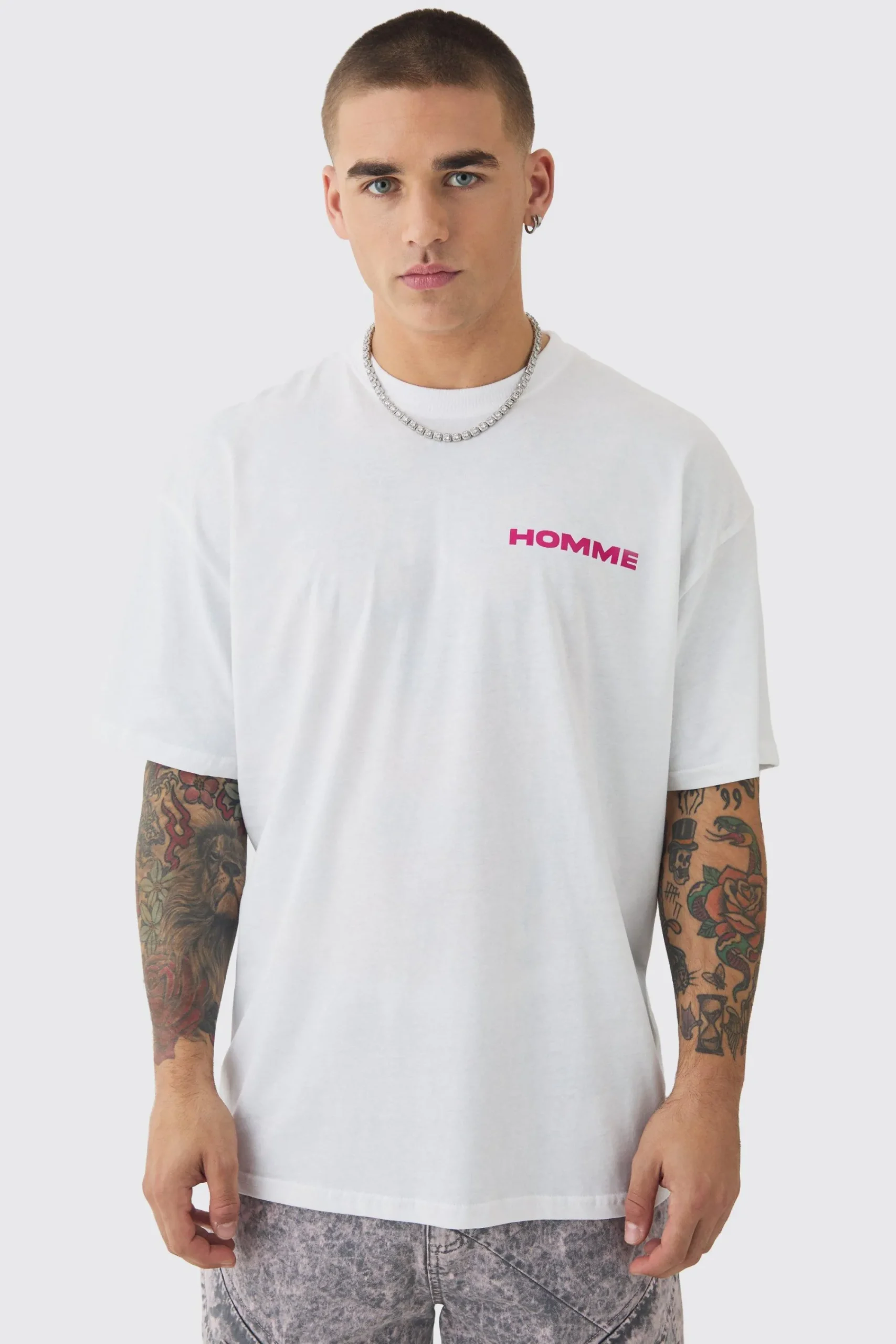 Oversized Geometric Heart Graphic T-shirt | UK^boohooMAN