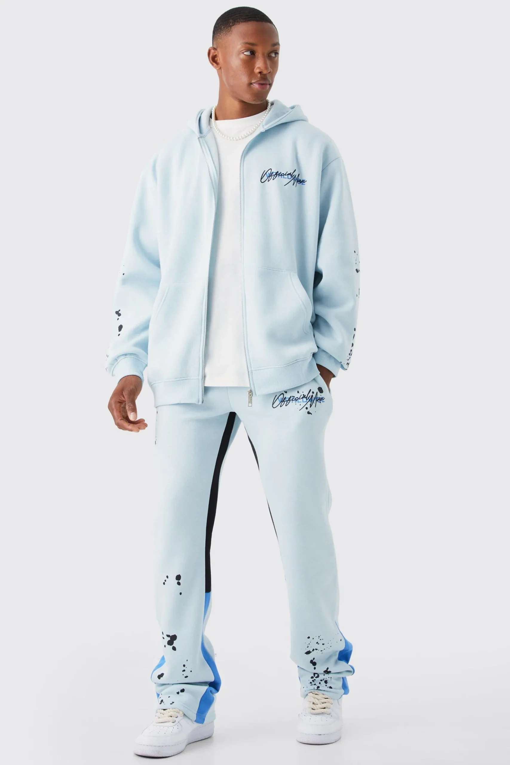 boohooMAN Oversized Graffiti Paint Splatter Tracksuit | UK| Tracksuits