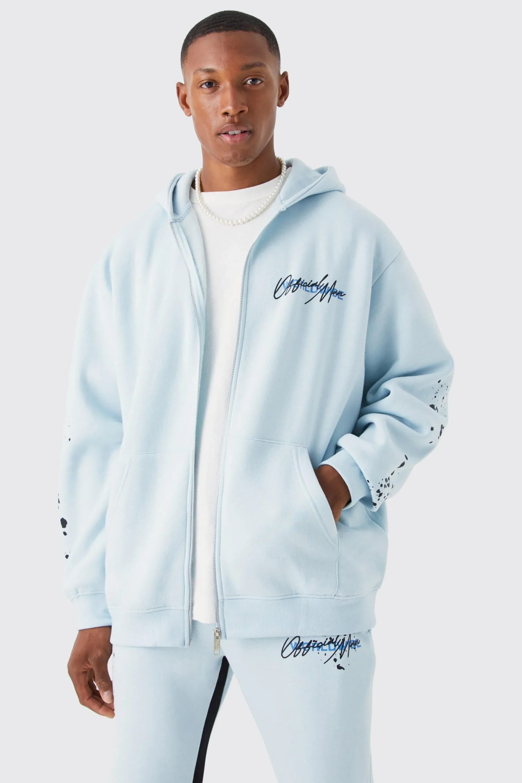 boohooMAN Oversized Graffiti Paint Splatter Tracksuit | UK| Tracksuits