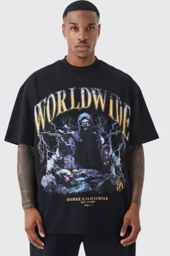 Oversized Graphic Reflective T-shirt | UK^boohooMAN Sale