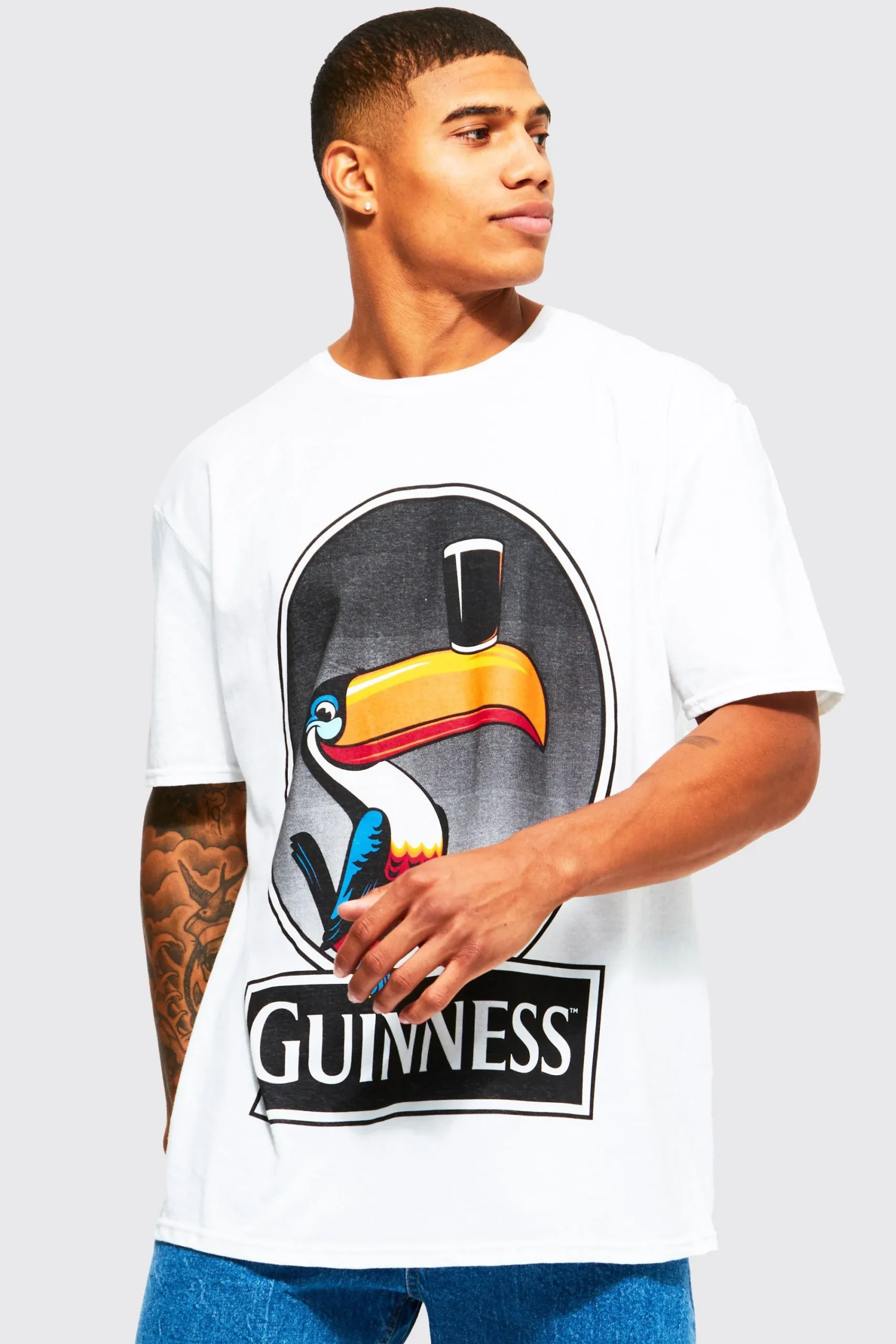 Oversized Guinness Toucan License T-shirt | UK^boohooMAN Outlet