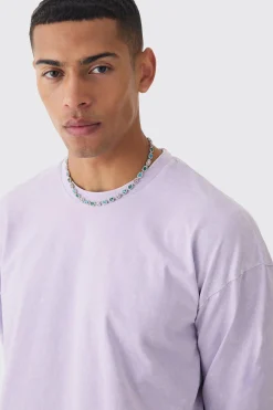 Oversized Half Faux Layer Oil Wash T-shirt | UK^boohooMAN Best