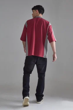 boohooMAN Oversized Half Sleeve Colour Block Sweat Polo | UK| Hoodies & Sweatshirts