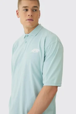 Oversized Half Sleeve Golf Wash Polo | UK^boohooMAN Clearance