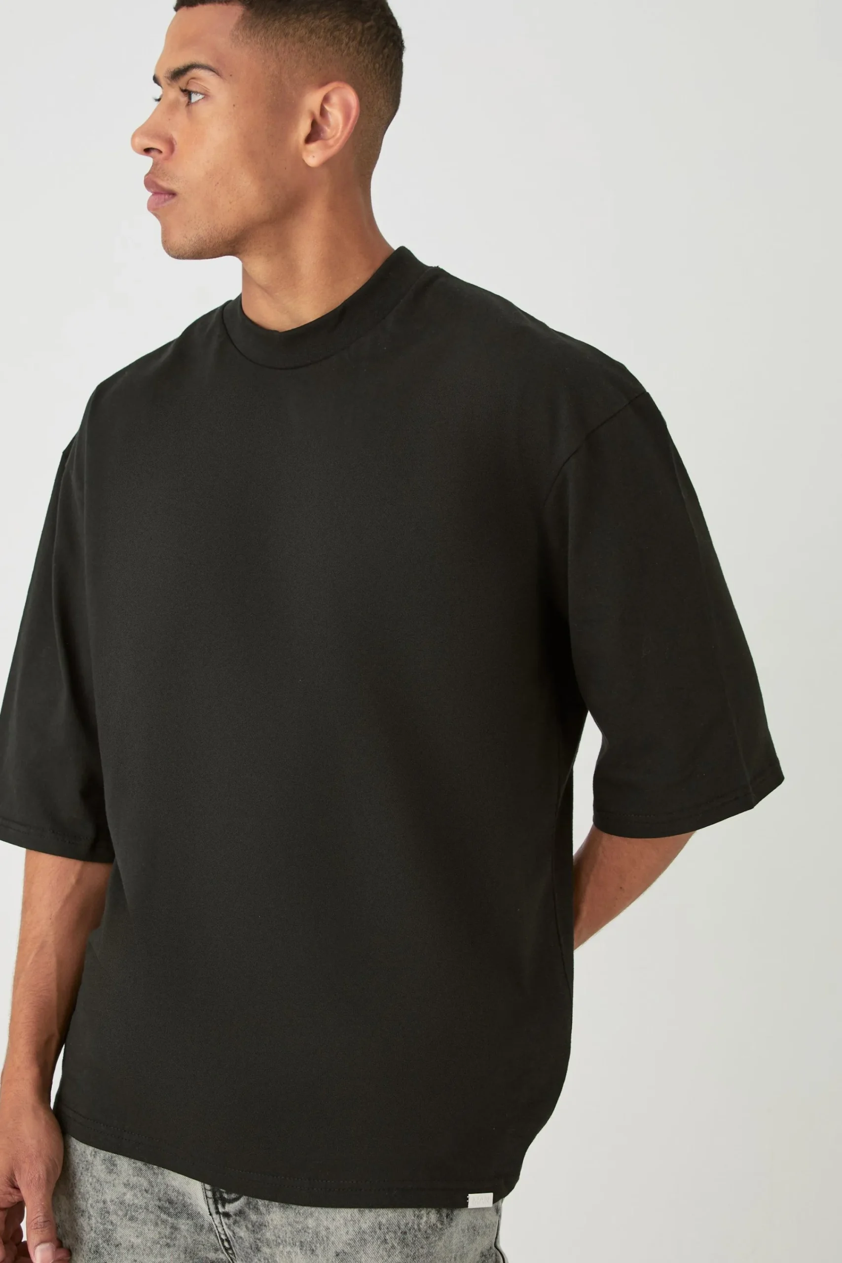Oversized Half Sleeve Heavyweight T-shirt | UK^boohooMAN Outlet