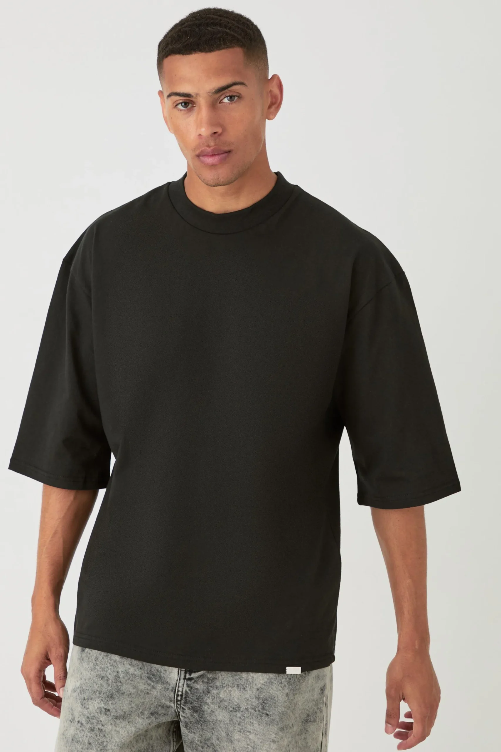 Oversized Half Sleeve Heavyweight T-shirt | UK^boohooMAN Outlet