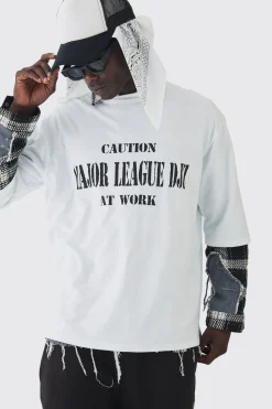 Oversized Half Sleeve Heavyweight Printed Nibbling T-shirt | UK^boohooMAN Clearance