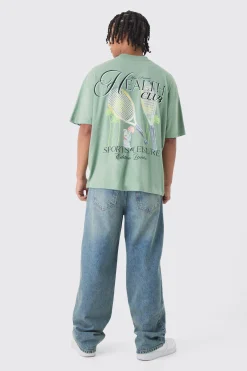 Oversized Health Club Wash Back Print T-Shirt | UK^boohooMAN Sale